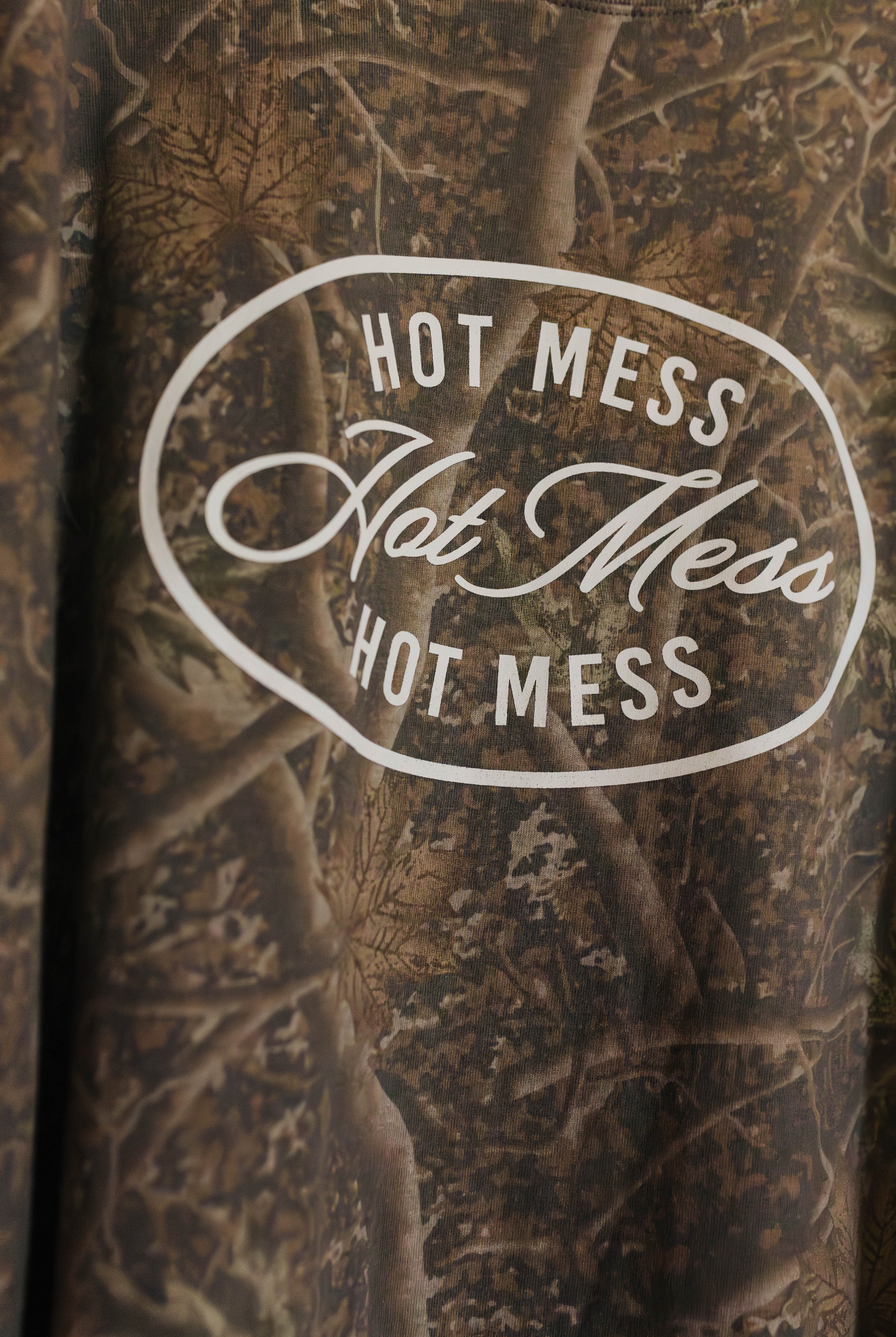 showing the detail of the camo print