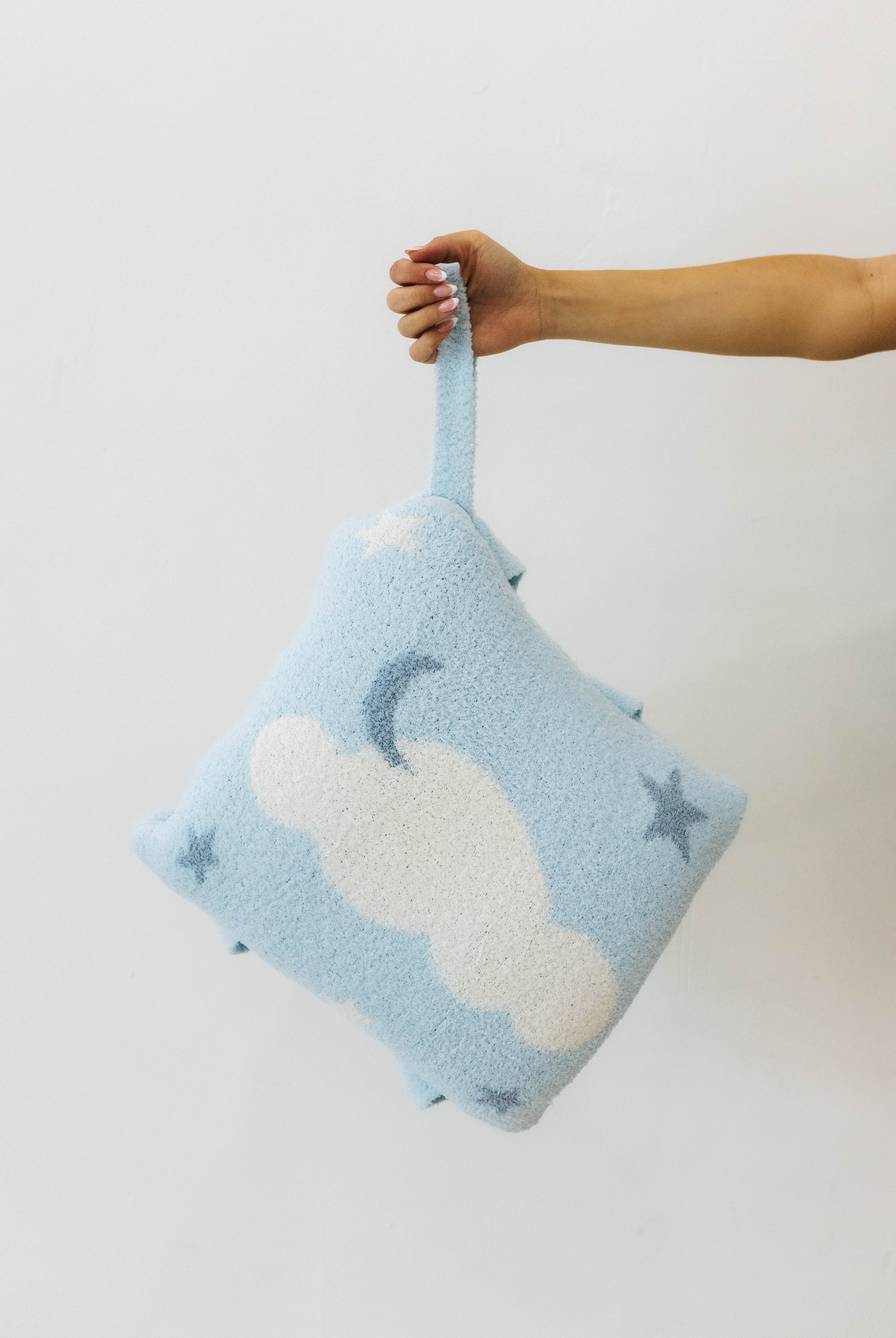cloud backpack/wristlet quillow holding the wristlet
