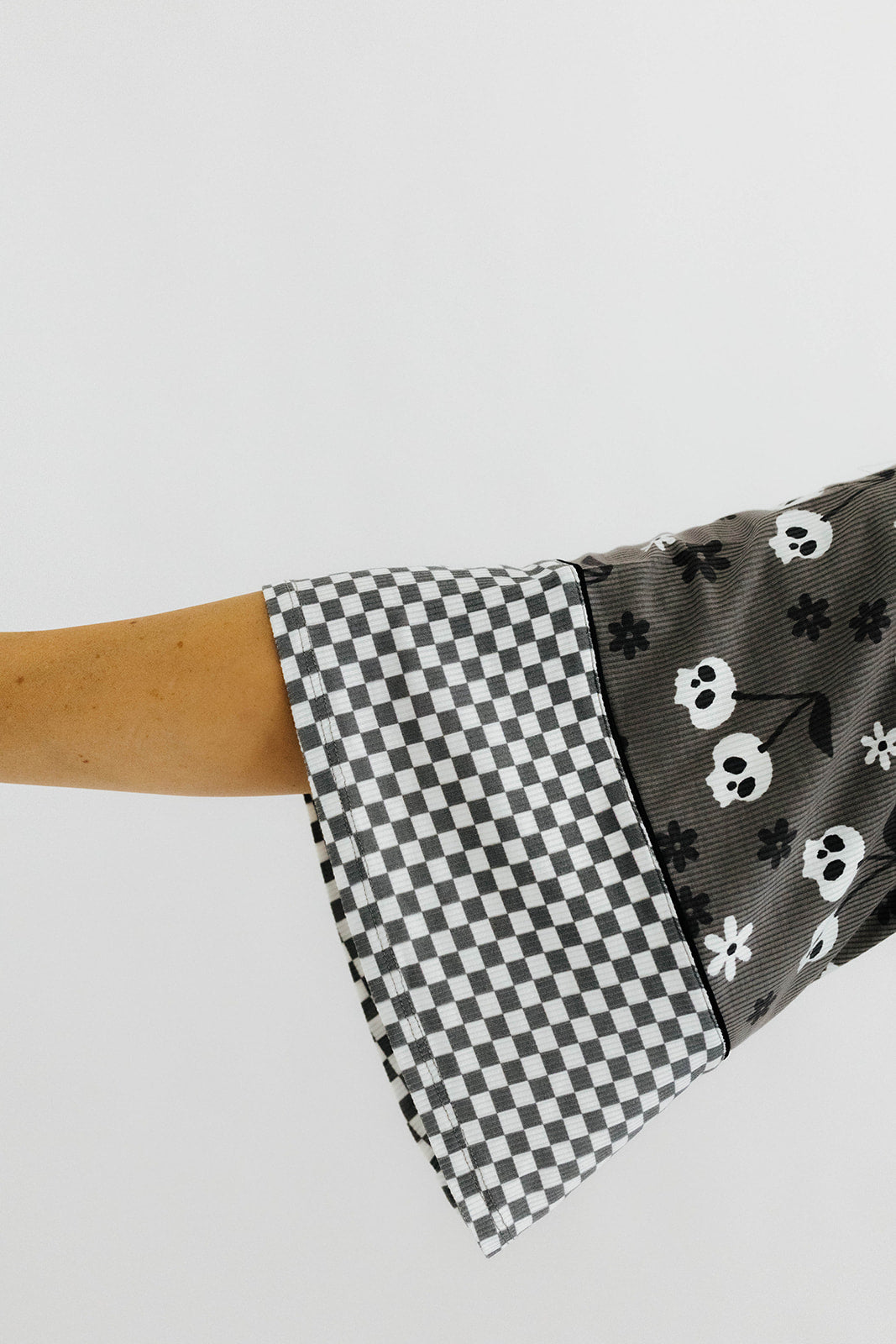 the sleeve of the skelly ribbed robe