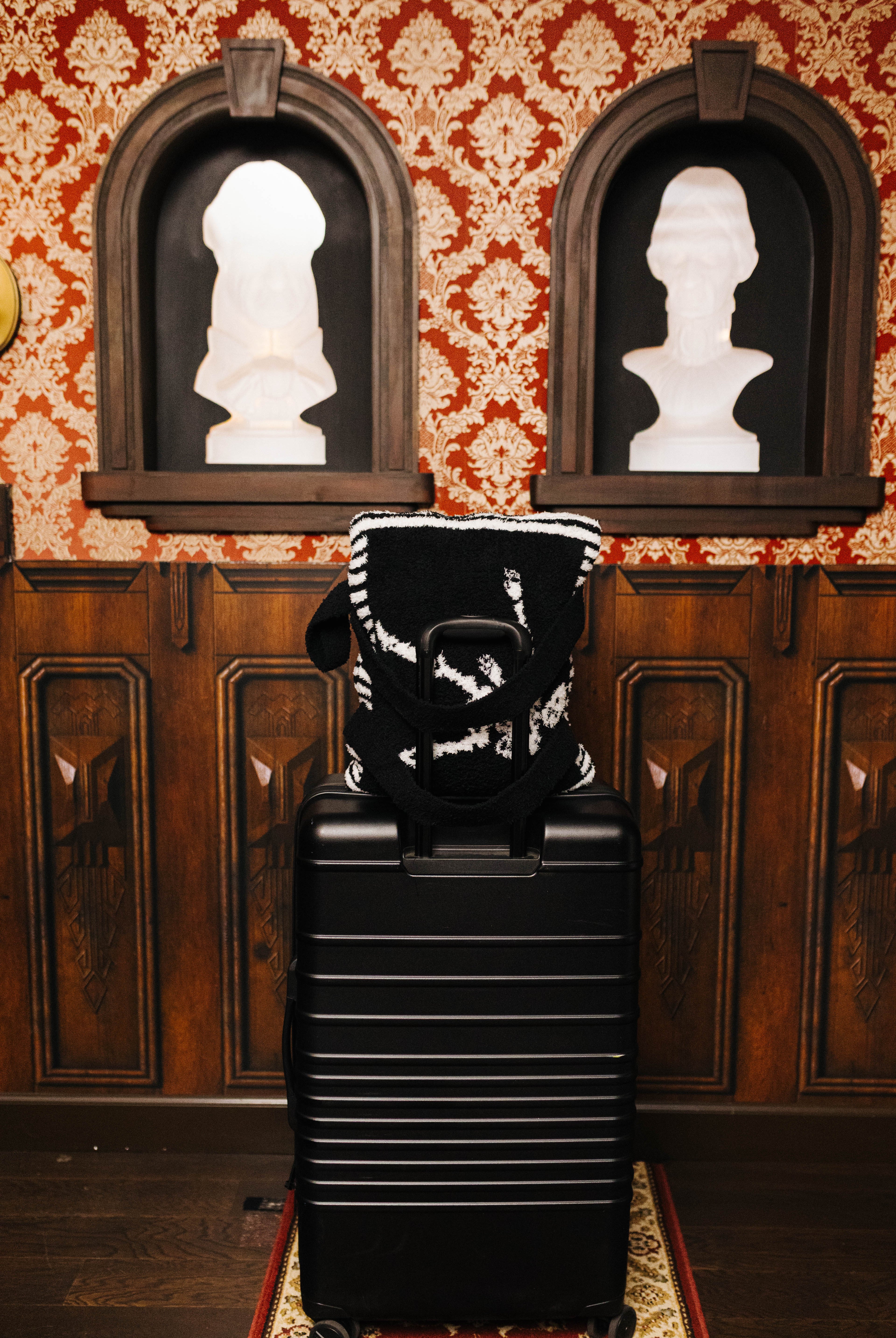 Skelly Quillow 50x60 shown in a full length lifestyle view
