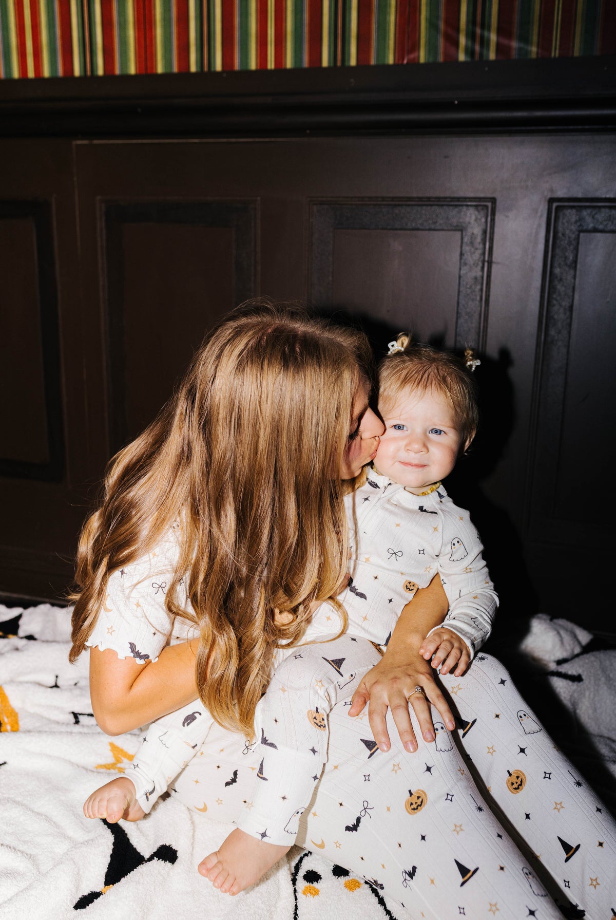Baby Halloween Icon Pointelle Zip Pajamas shown from an alternate angle