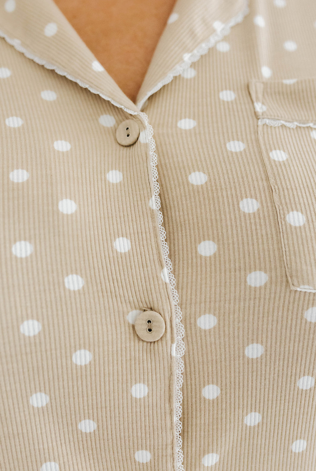 print of the lace polka dot pajamas