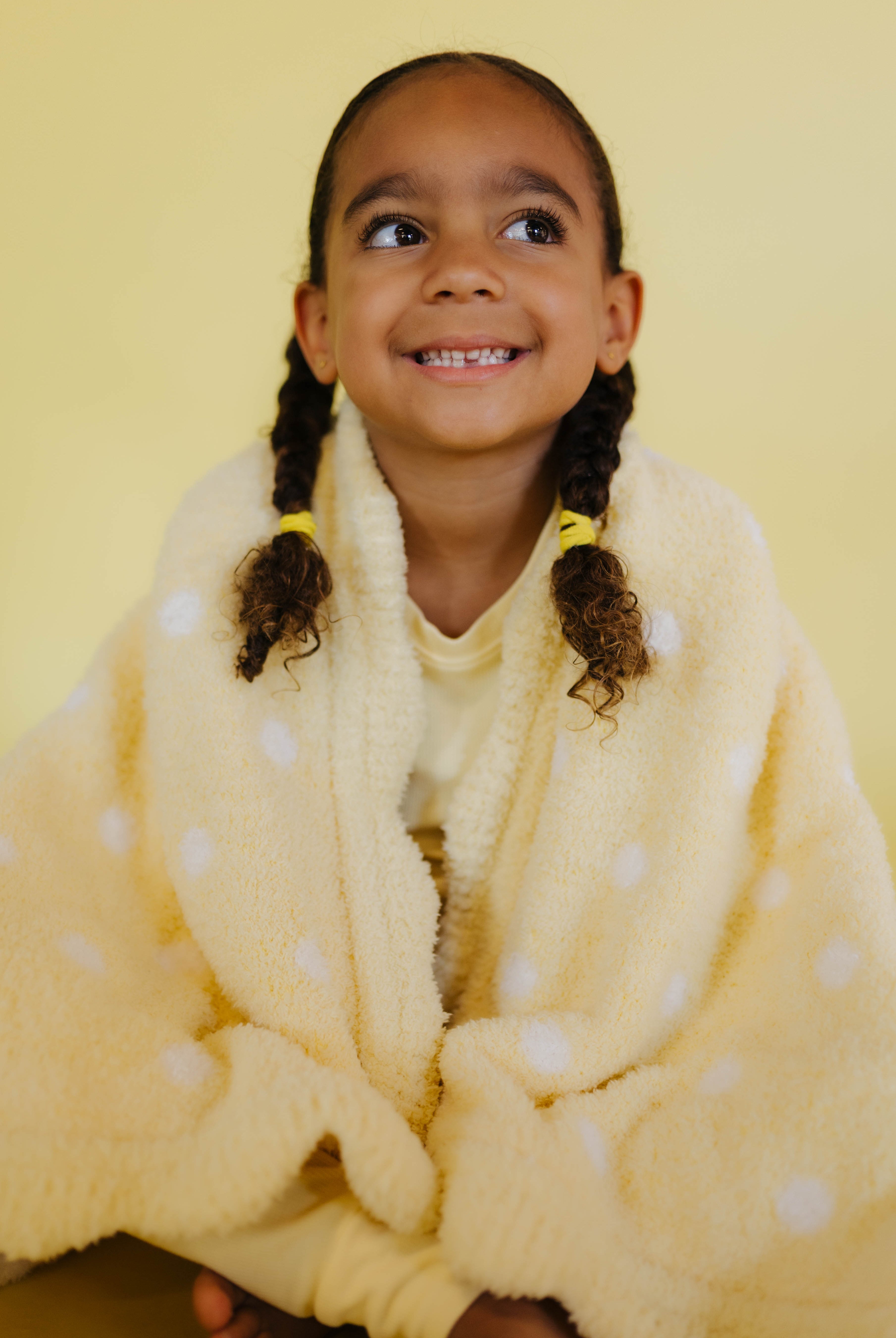 Joie wrapped in the blanket