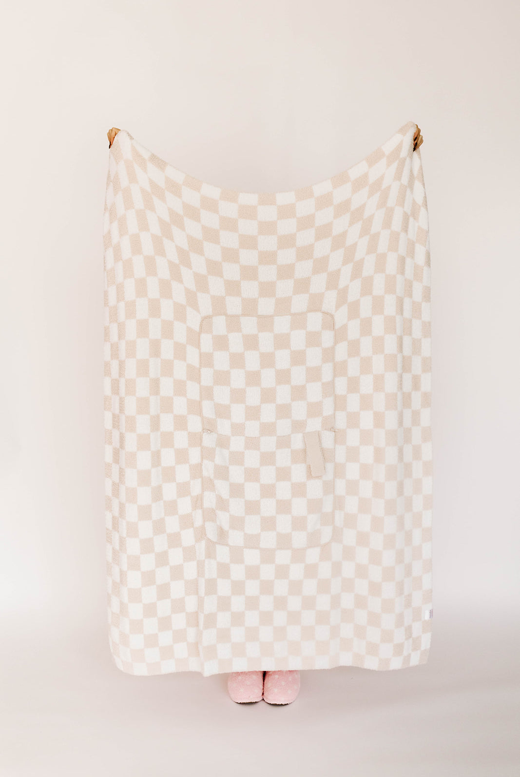Checkered blanket on a plain background