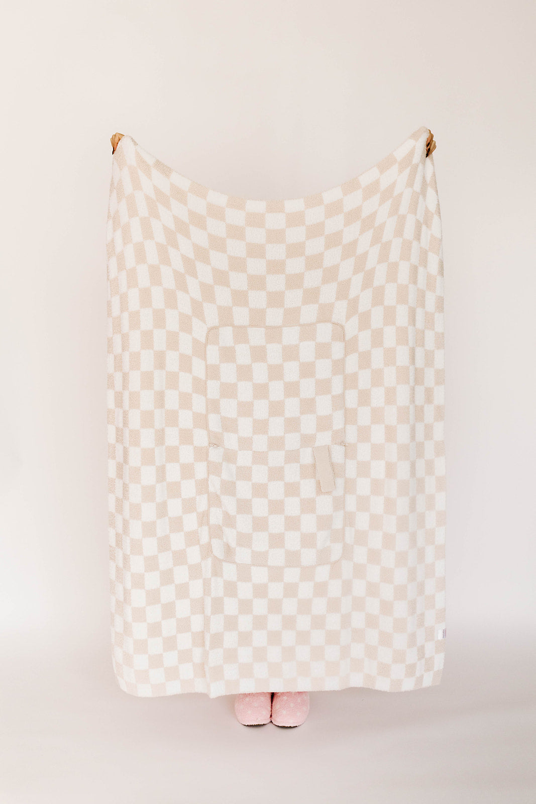 Checkered blanket on a plain background