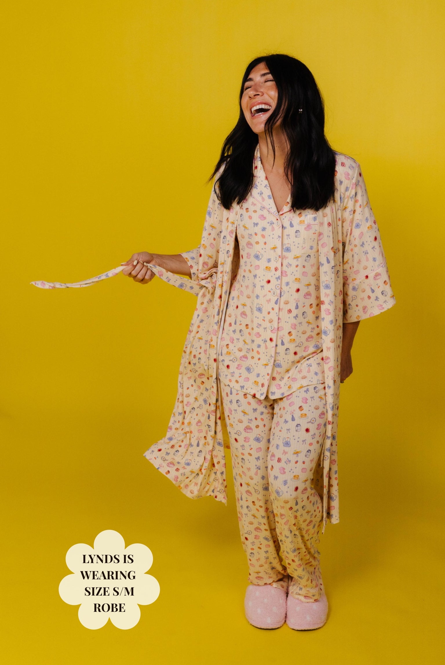 lynds in the s/m brunch robe