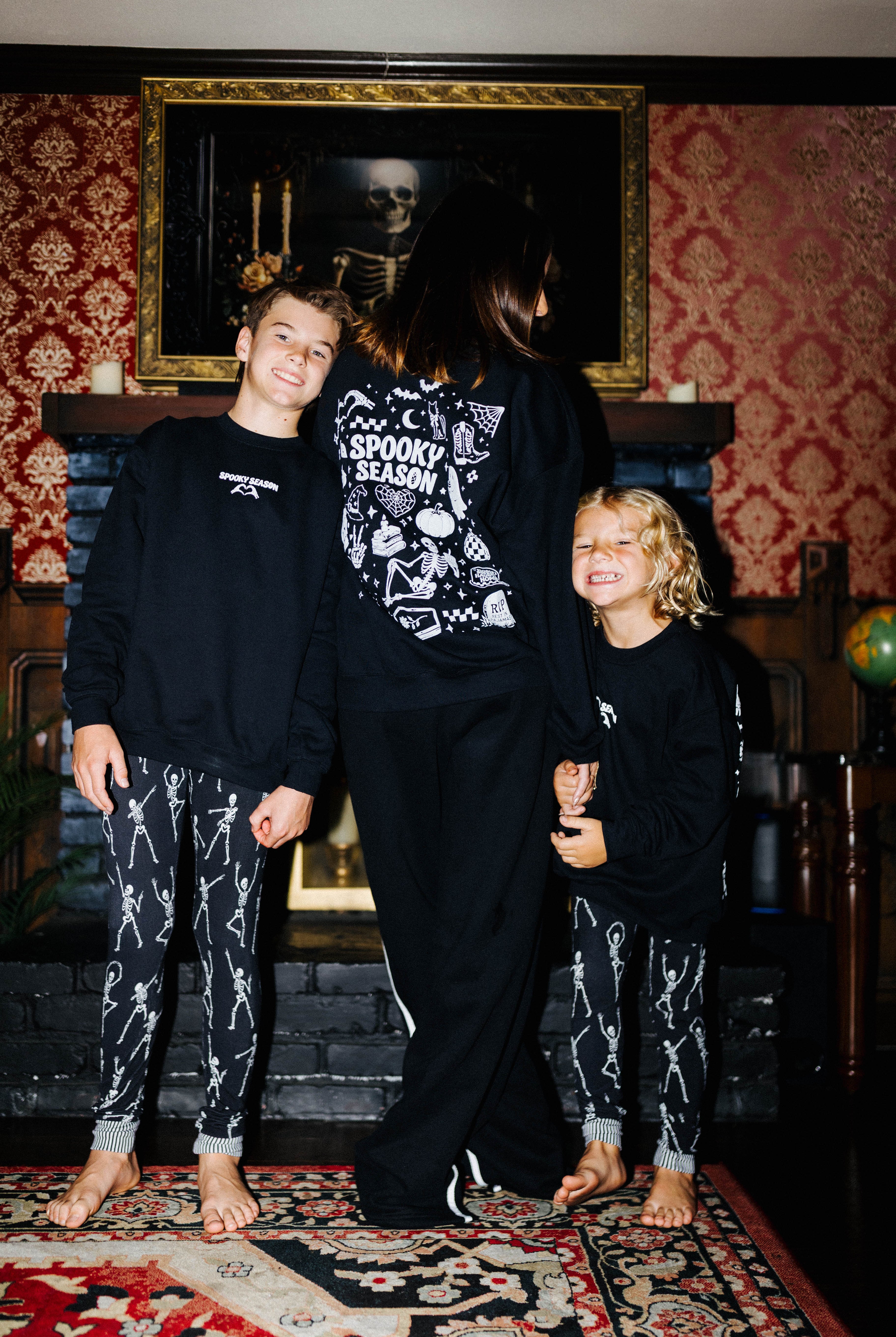 Kid Spooky Season Sweatshirt shown in a candid lifestyle view