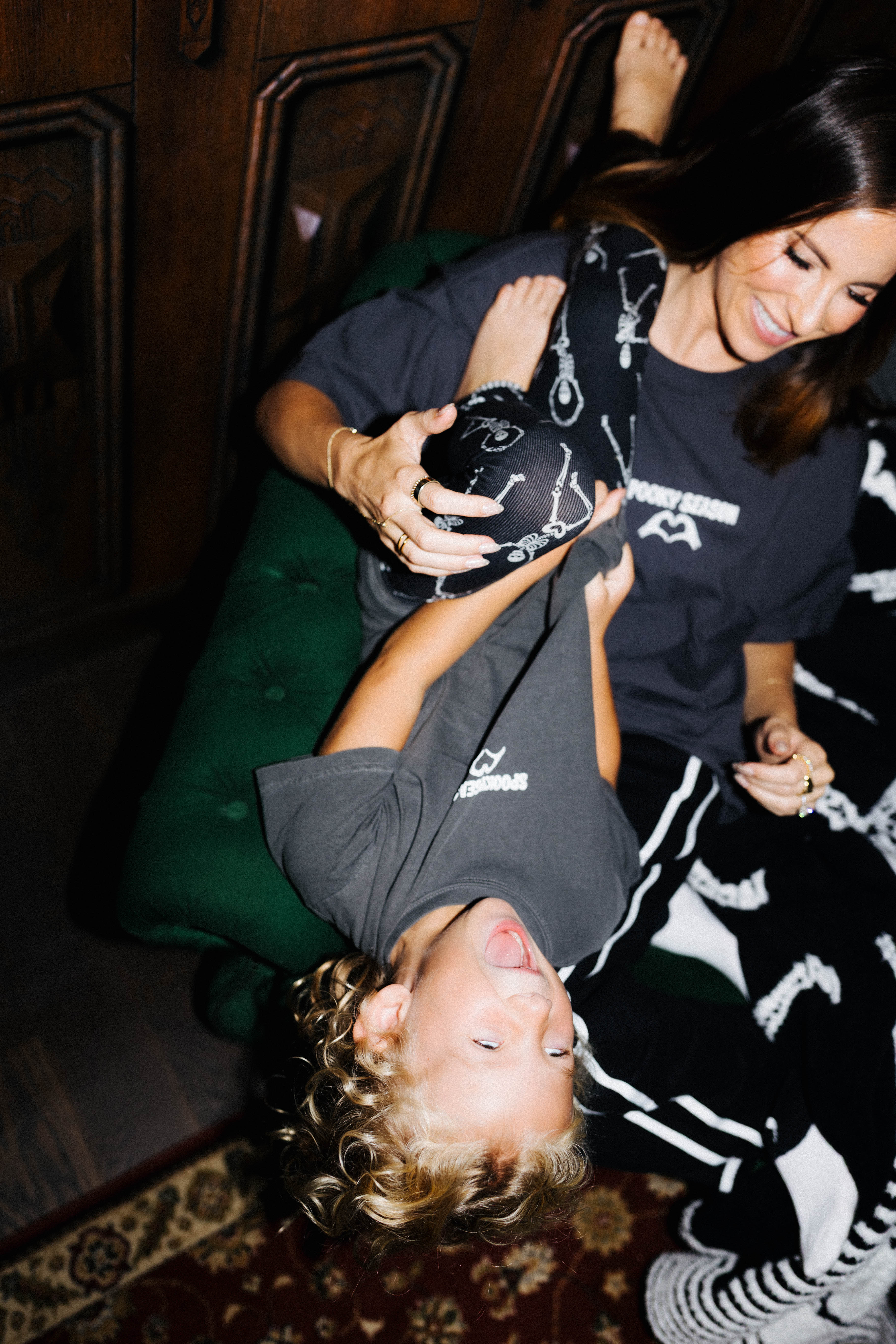 Kid Spooky Season Tee styled in the Halloween campaign setting
