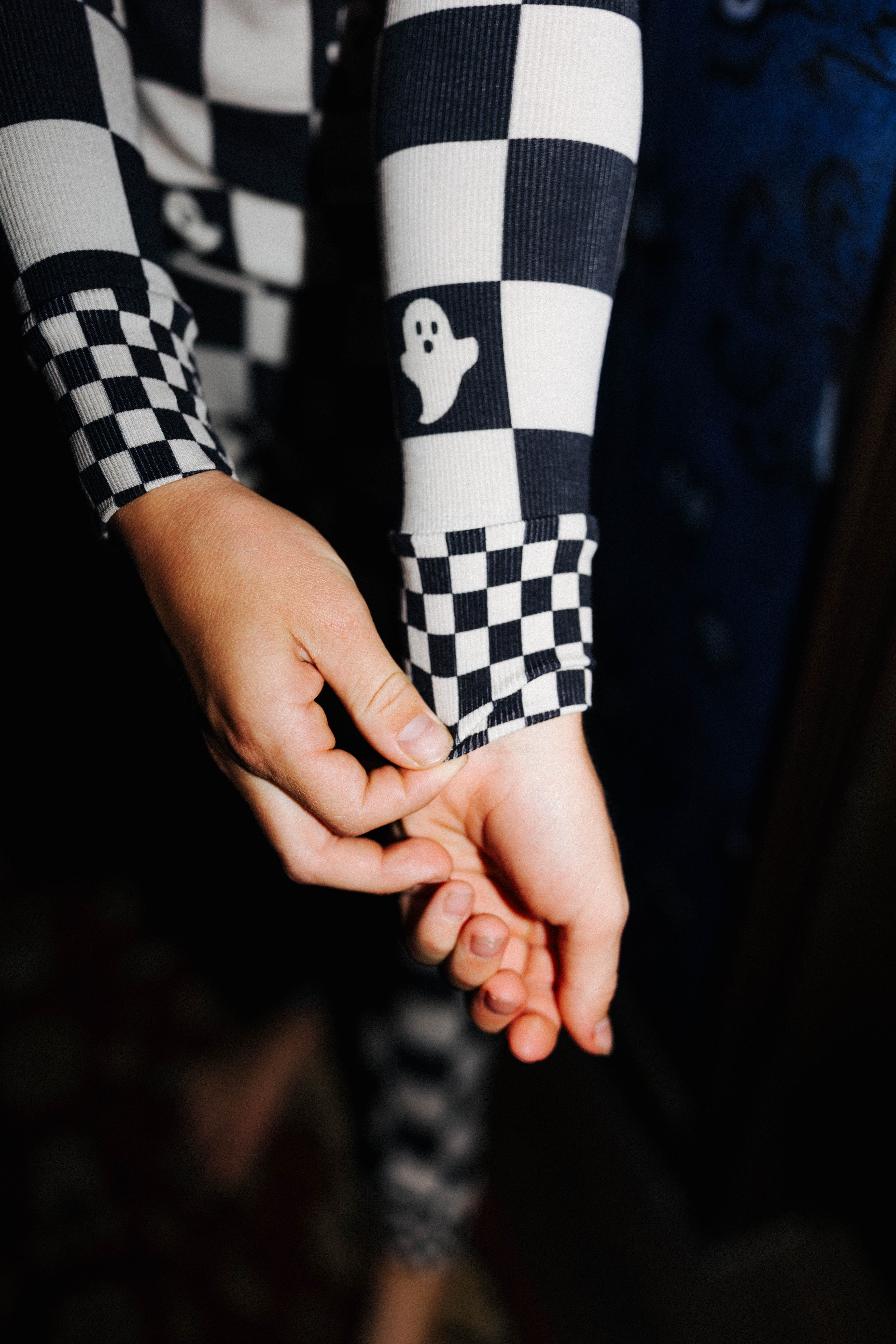 Check cuff detail on kids Ghost Check pajamas
