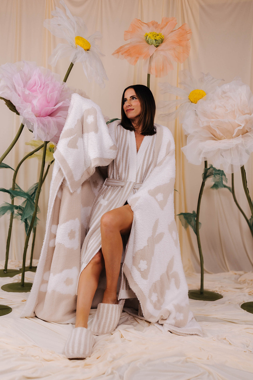 krista holding the bunny blanket