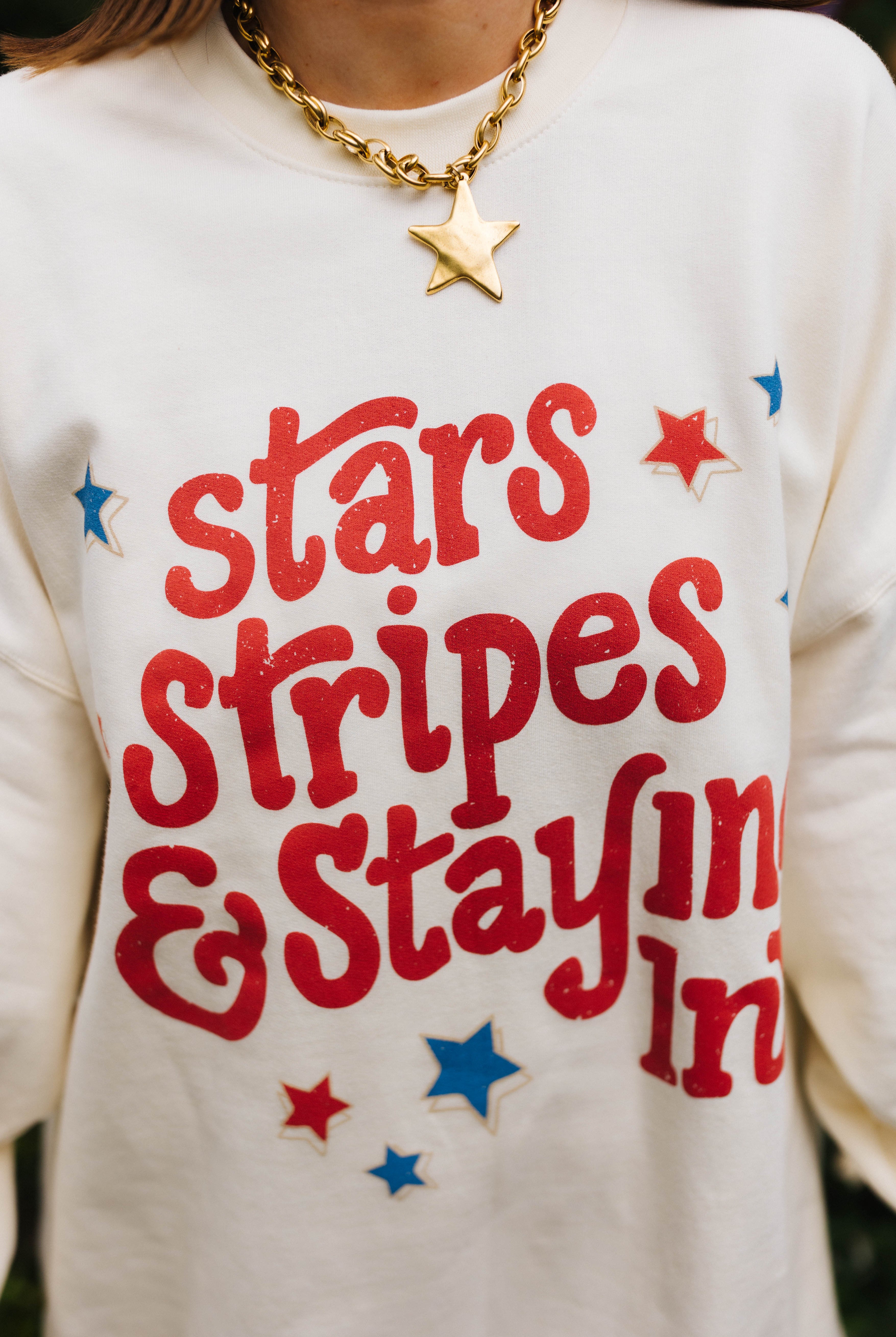 close up details of stars stripes and staying in graphic
