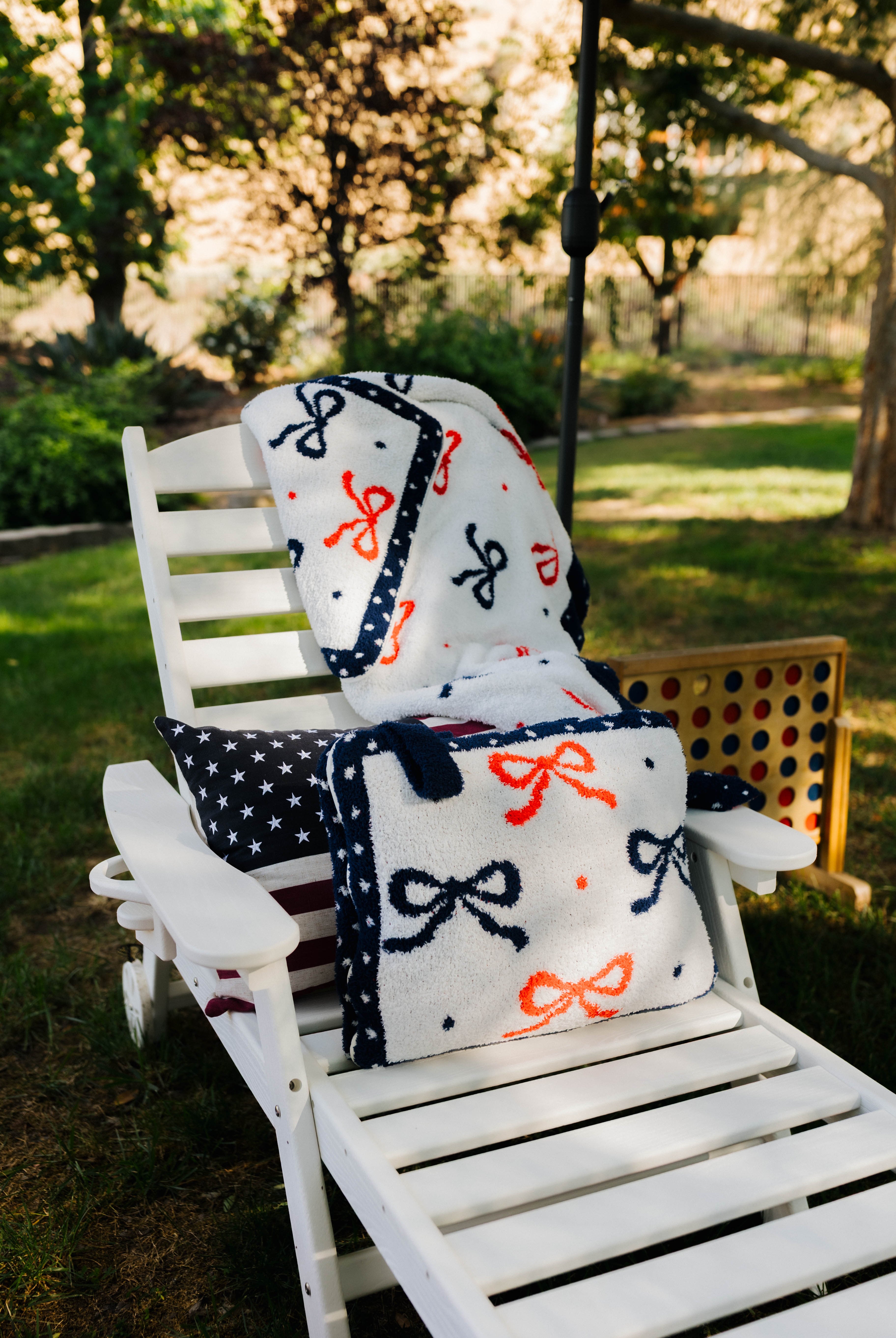 quillow on the lawn chair