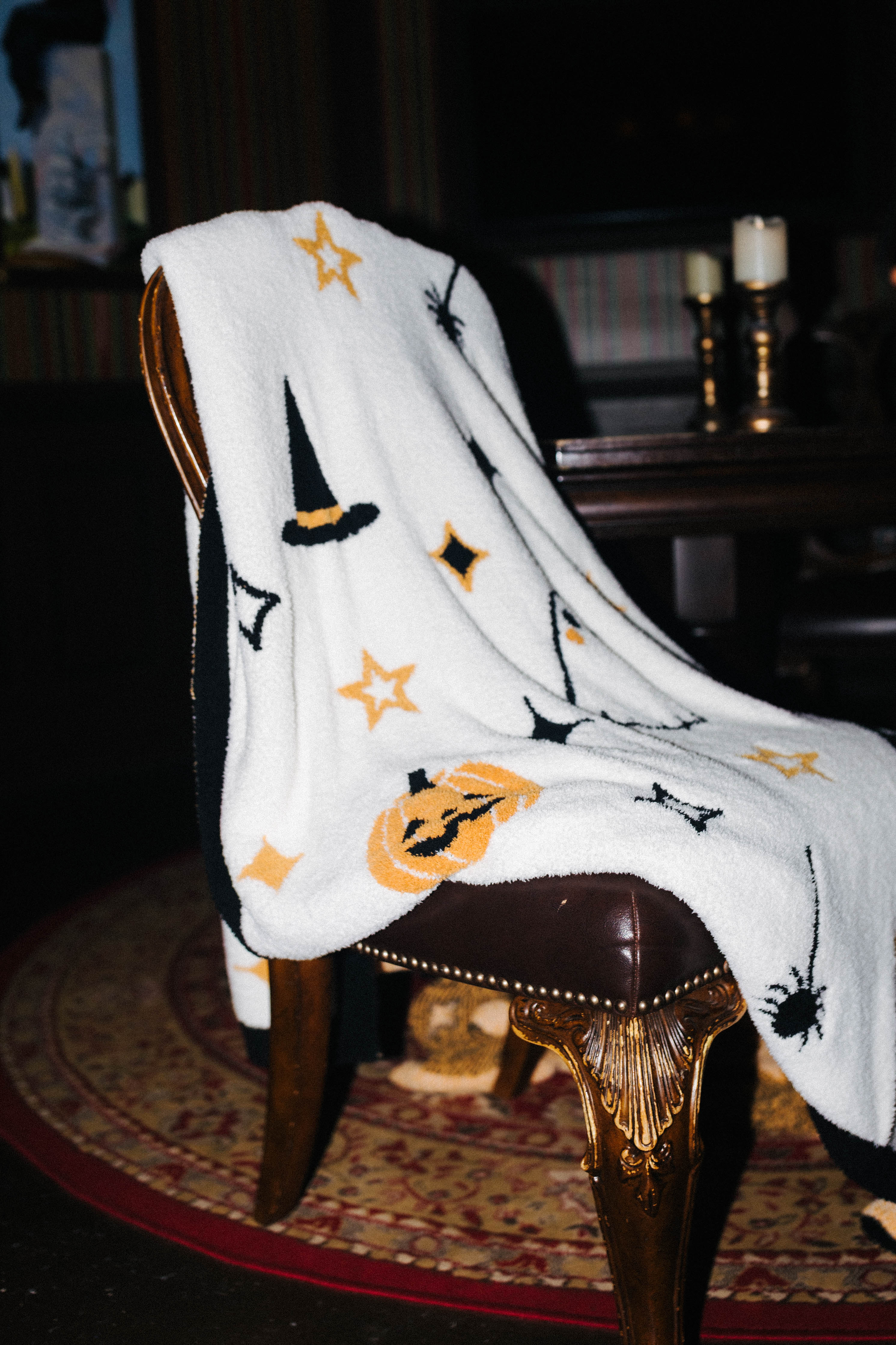 Halloween Icon Blanket 60x80 shown from an alternate angle