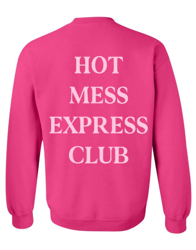 Hot Mess Express Club Dark Pink Crewneck