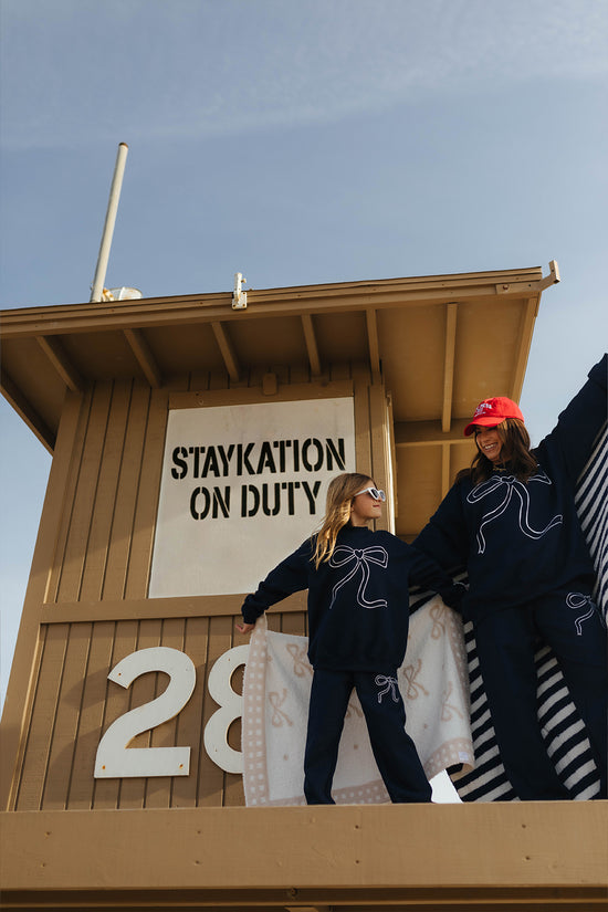 Adult Navy Bow Sweatshirt