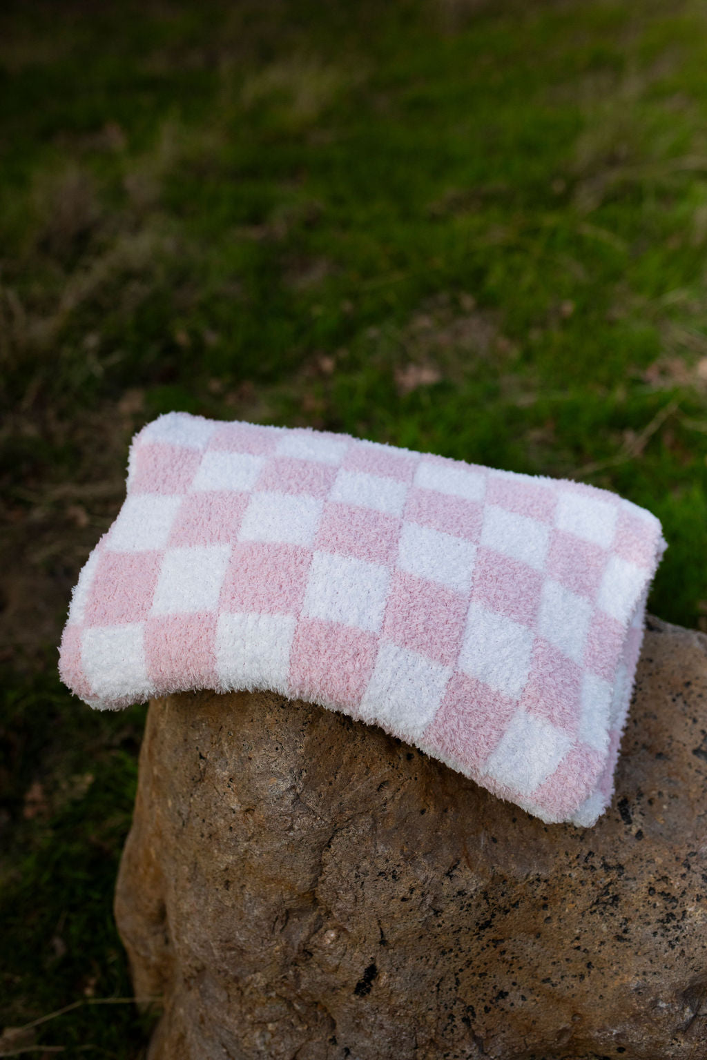 Pink and White Check Baby Blanket