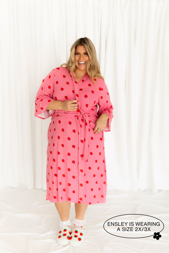 Strawberry Ribbed Robe