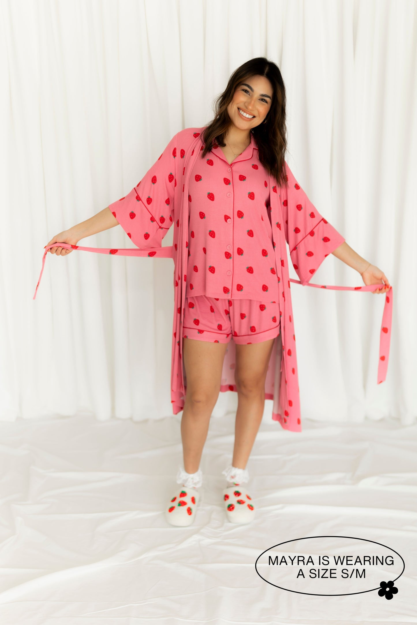 Strawberry Ribbed Robe