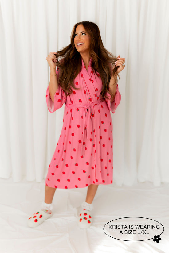 Strawberry Ribbed Robe