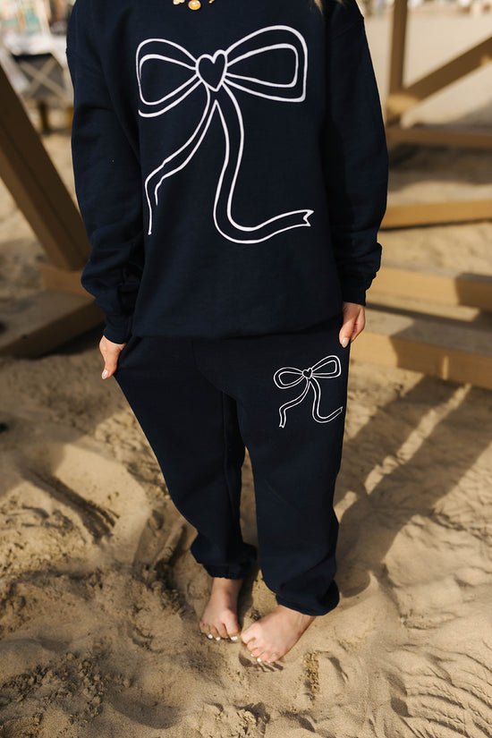 Youth Navy Bow Sweatpants