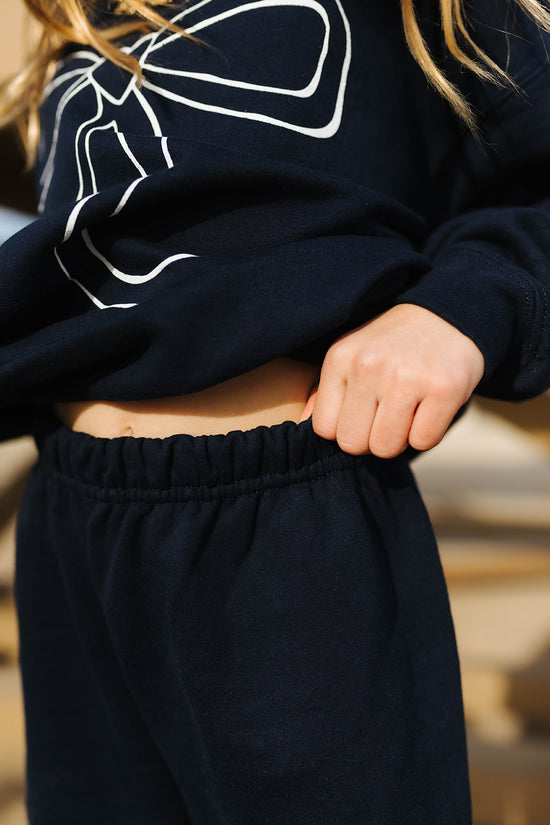 Youth Navy Bow Sweatpants