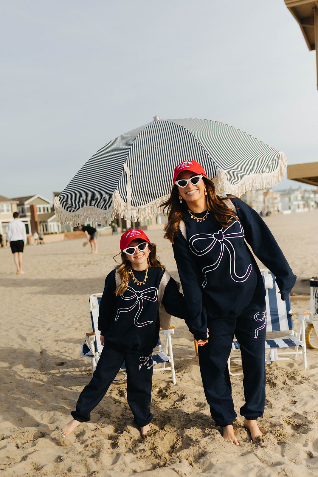 Adult Navy Bow Sweatshirt