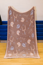 back of the foodball blanket showing the back side of the icons 
