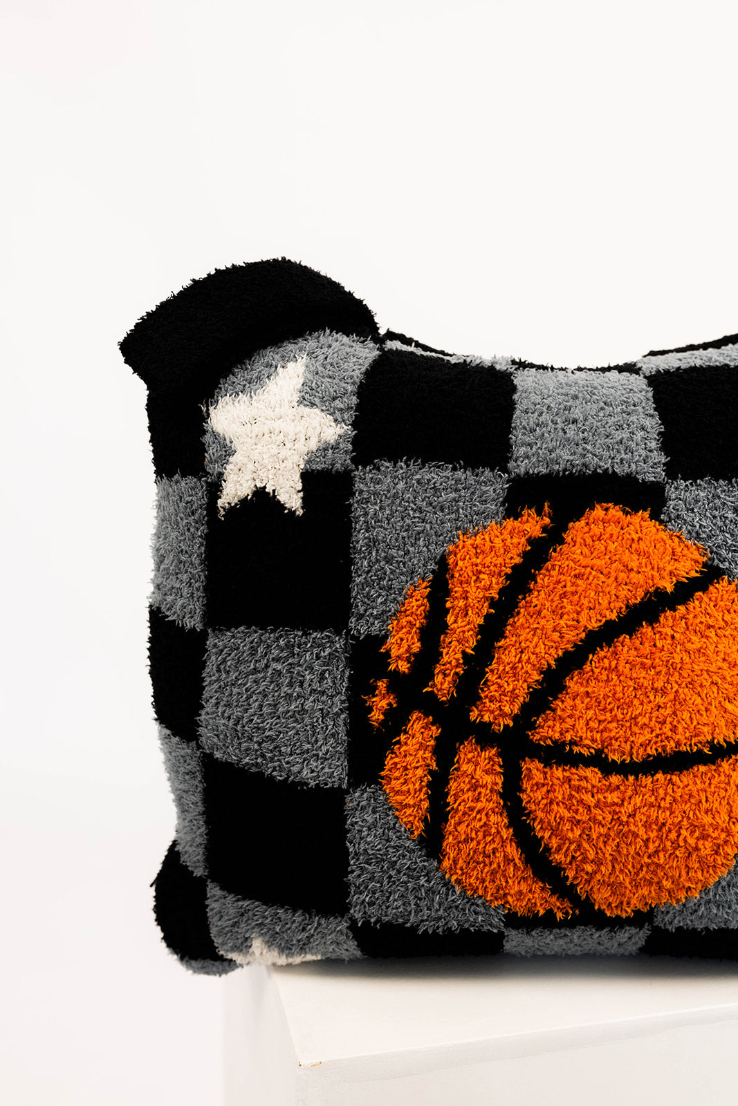 Quillow with a basketball design on a white background