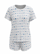 mock up of shell print design with bow and shell detail