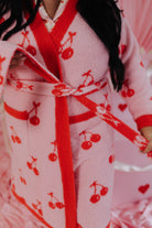 Showing the robe tie detail