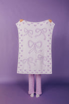 back of the purple bow blanket