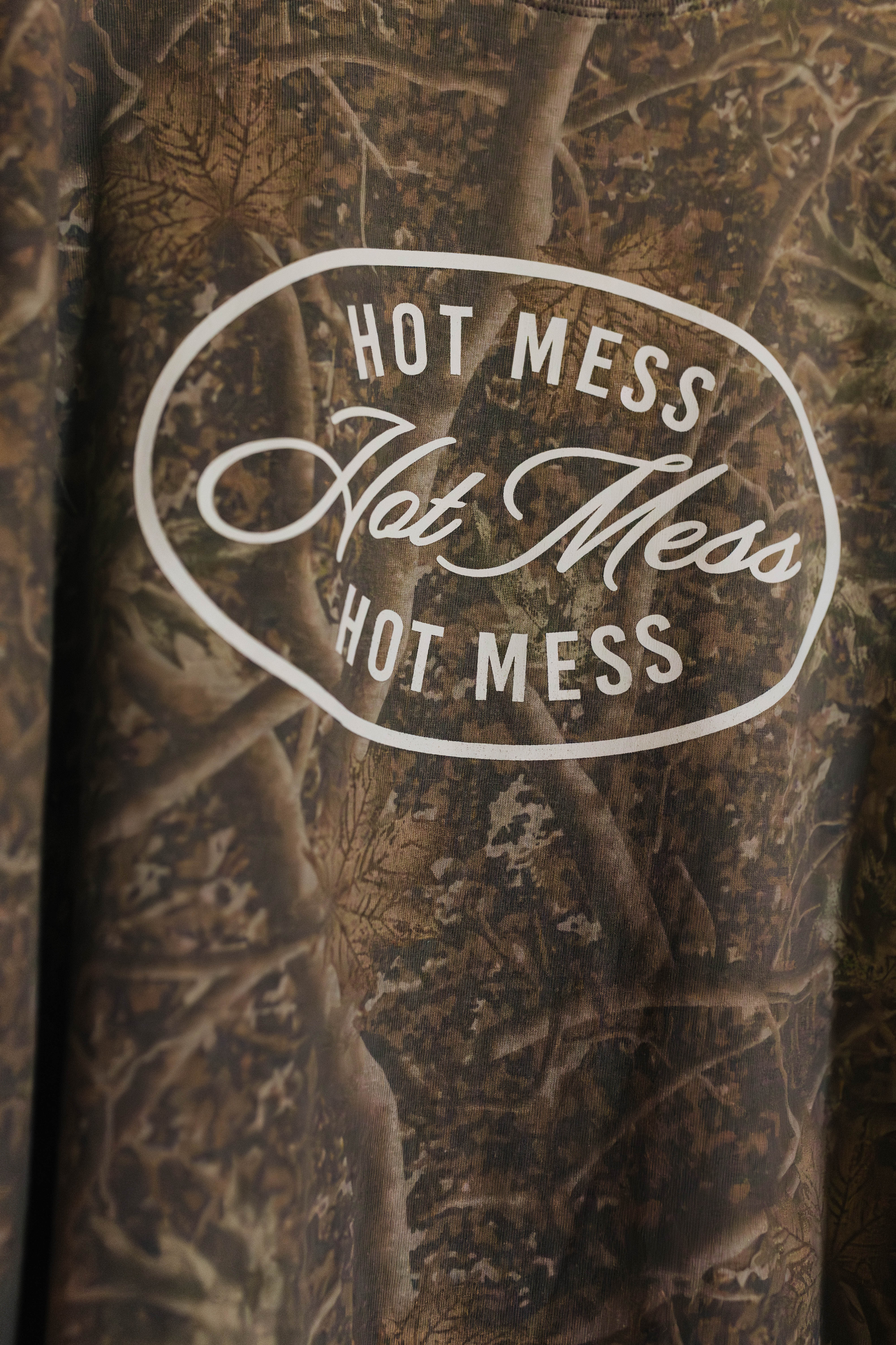 showing the detail of the camo print