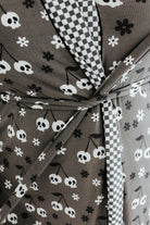 the front tie of the skelly ribbed robe 