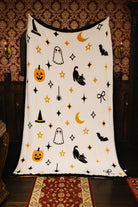 Halloween Icon Print blanket held open to show its full design
