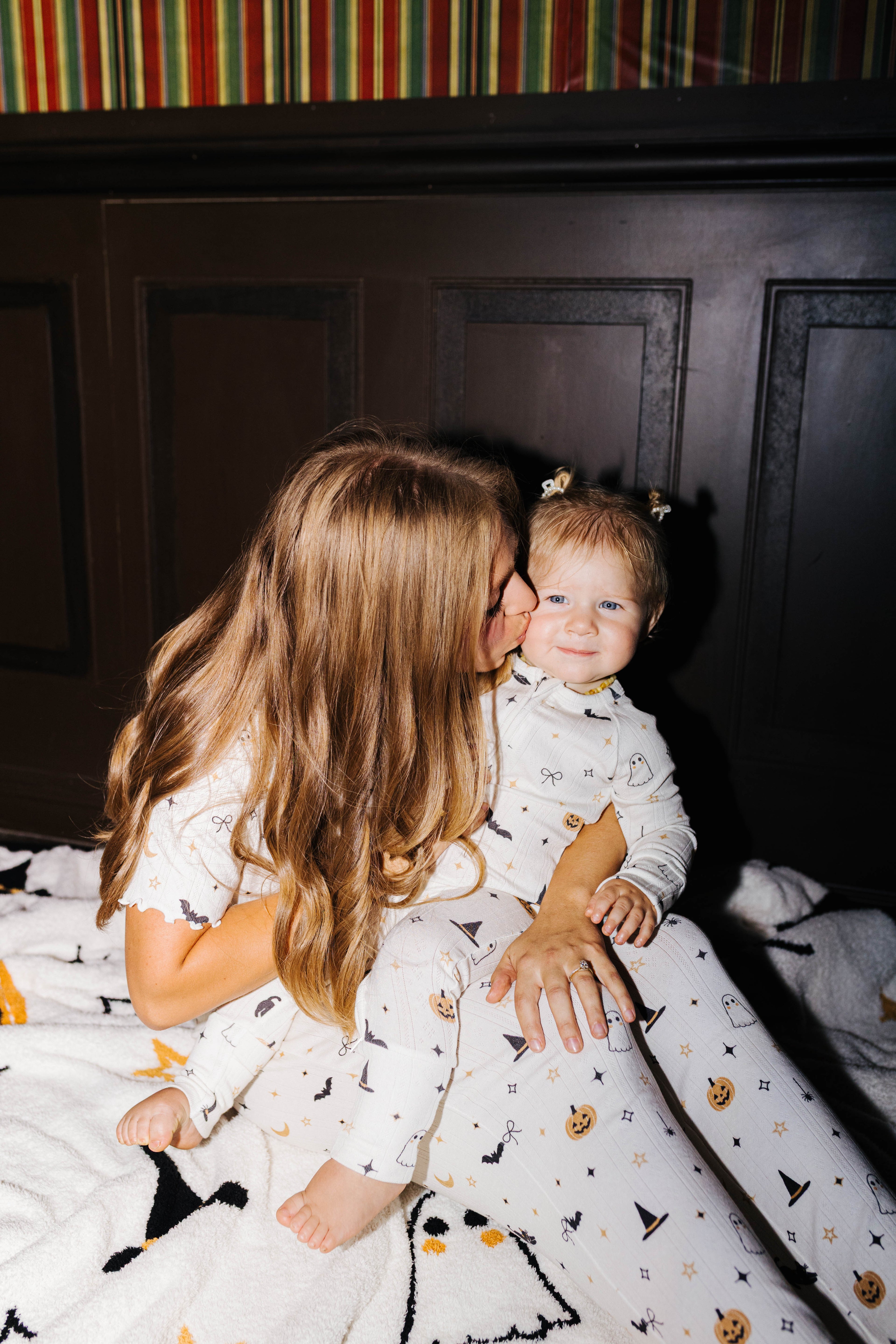 Baby Halloween Icon Pointelle Zip Pajamas shown from an alternate angle