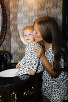 Baby Leopard Ribbed Zip Pajamas shown from an alternate angle