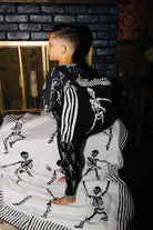 Kid Skelly Ribbed Pajama Set shown from an alternate angle