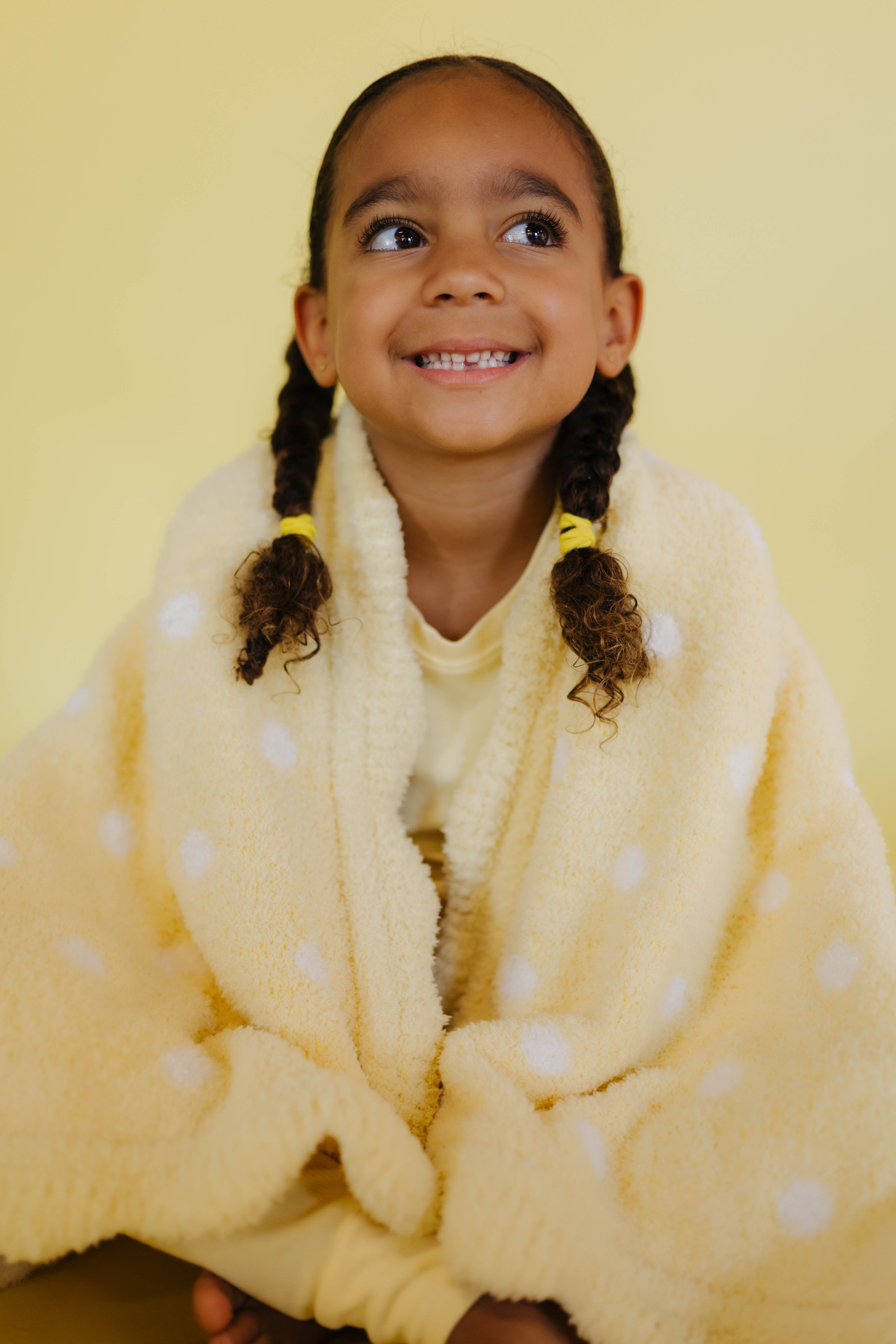 Joie wrapped in the blanket