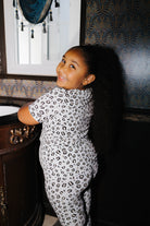Back view of kids leopard pajamas