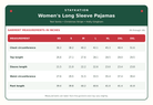 women's size chart for long sleeve pajamas