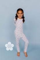 Showing the blue bow pjs on a 4t girl
