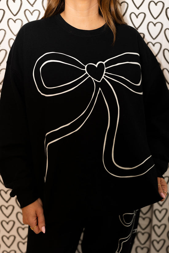 Adult Black Bow Sweatshirt