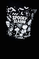 Close view of the Halloween graphic on the sweatshirt back