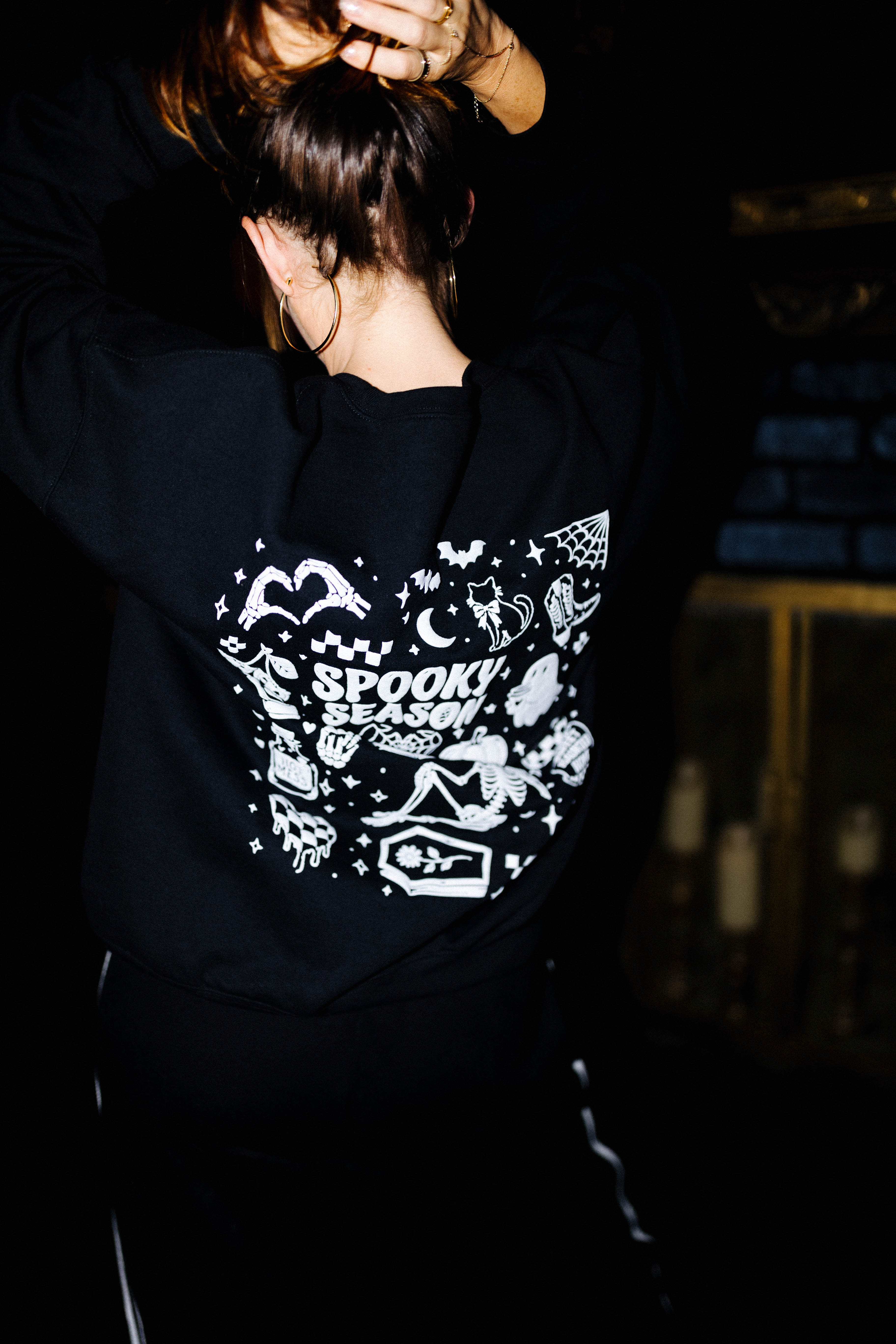 Back view of the adult Spooky Season sweatshirt
