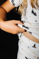 Waistband detail on kids Halloween Icon Print pajama pants