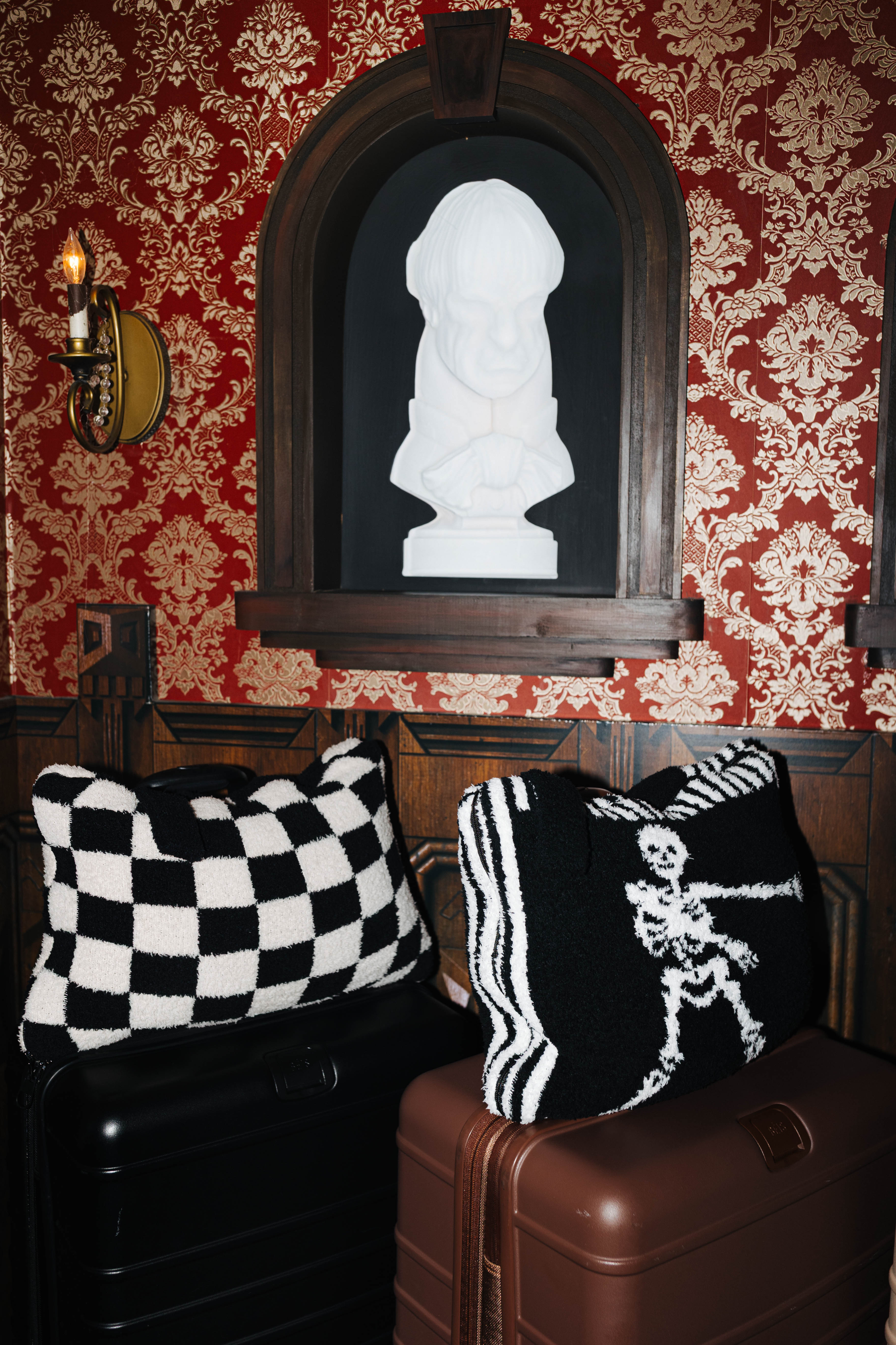 Black Waffle Quillow 50x60 styled in the Halloween campaign setting