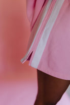 showing the side detailing with the two white strips