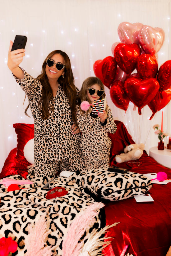 Leopard Ribbed Long Pajama Set