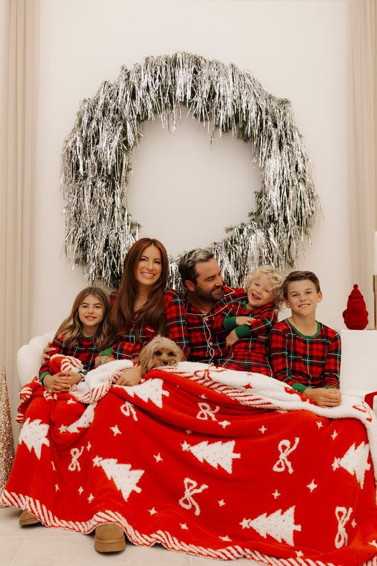 Christmas Tree Bow Blanket