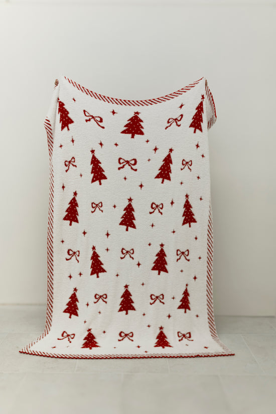 Christmas Tree Bow Blanket